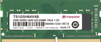 TS1GSH64V4B - Geheugen - DDR4 (SO-DIMM) - 8 GB: 1 x 8 GB - 260-PIN - 2400 MHz / PC4-19200 - CL17