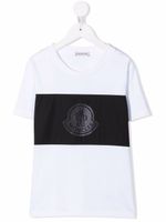 Moncler Enfant t-shirt à logo perforé - Blanc