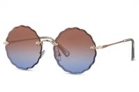 CWI zonnebril dames rond randloos cat. 2 goud/bruin