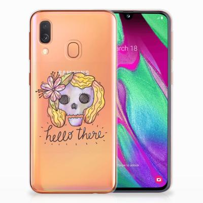 Silicone Back Case Samsung Galaxy A40 Boho Skull Silicone Back Case Samsung Galaxy A40 Boho Skull