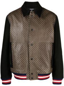 Balmain veste bomber à logo appliqué - Marron