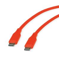 ROLINE USB 2.0 kabel, type C-C, ST/ST, siliconen, 60W, oranje, 1 m