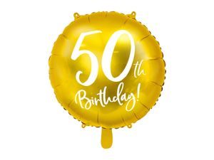 Folieballon 50th Birthday goud (45cm)