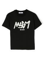 MSGM Kids t-shirt en coton à logo imprimé - Noir - thumbnail