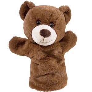 Beer speelgoed artikelen handpop knuffelbeest bruin 25 cm