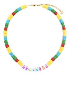 Sporty & Rich collier Wellness serti de perles - Jaune