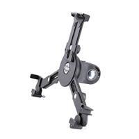 K&M 19790 Tablet PC standaard zwart kunststof - draaibare tablethouder voor microfoonstandaard met 3/8 schroefdraad