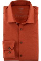 OLYMP Level Five 24/Seven Body Fit Jersey shirt rood-oranje, Effen - thumbnail