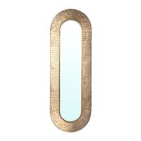 PTMD Darcio Gold thick iron croco print mirror oval - thumbnail