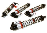 Integy Billet Machined Piggyback Shock Set (4), Silver - Traxxas X-Maxx