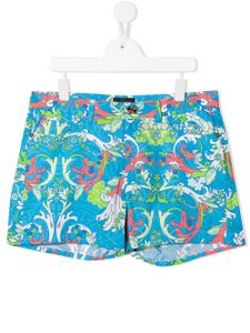 Versace Kids short à imprimé baroque - Bleu