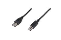 DIGITUS ak300102010s kabel USB 2.0 stekker A-B, 1 meter, zwart