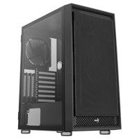 Aerocool GRAPHITEV1, PC behuizing ATX, gehard glas, mesh frontplaat, zwart