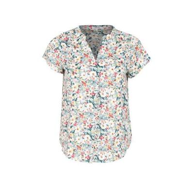 Paprika gebloemde top lichtblauw/rood/lichtgeel