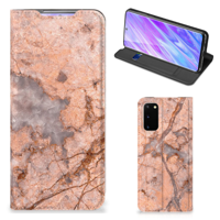 Samsung Galaxy S20 Standcase Marmer Oranje