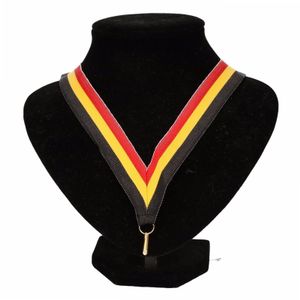 Medaille lint zwart/geel/rood   -