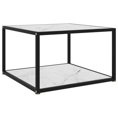 vidaXL Salontafel 60x60x35 cm gehard glas wit