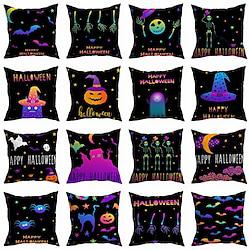 halloween decoraties spooky decoratieve toss kussens cover 1pc zachte vierkante kussen case kussensloop voor slaapkamer woonkamer slaapbank stoel pompoen schedels Lightinthebox