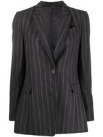 Brunello Cucinelli blazer à fines rayures - Noir