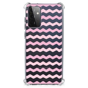 Samsung Galaxy A72 4G/5G Doorzichtige Silicone Hoesje Waves Roze