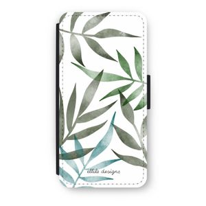 Tropical watercolor leaves: iPhone 8 Flip Hoesje