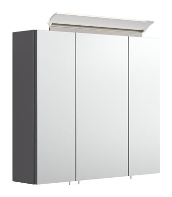Saniclear Rocky 70cm spiegelkast met design LED verlichting antraciet