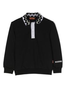 Missoni Kids polo en coton à manches longues - Noir