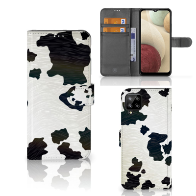 Samsung Galaxy A12 Telefoonhoesje met Pasjes Koeienvlekken Samsung Galaxy A12 Telefoonhoesje met Pasjes Koeienvlekken
