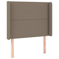 vidaXL Hoofdbord LED 103x16x118/128 cm stof taupe, hoofdeinde, houten hoofdeinde, bedonderdeel, houten hoofdbord, slaapkamermeubel, bedaccessoire