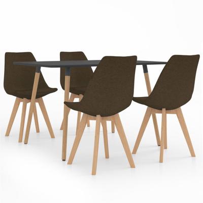 vidaXL 5-delige Eethoek bruin
