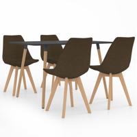 vidaXL 5-delige Eethoek bruin
