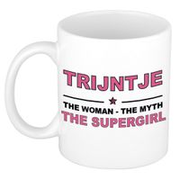 Naam cadeau mok/ beker Trijntje The woman, The myth the supergirl 300 ml   -