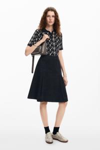 Rok met zinnenprint - BLACK - L