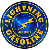 Lightning Gasoline Zwaar Metalen Bord 71 cm Groot - thumbnail