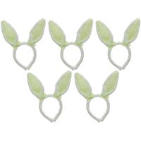 5x Wit/groene konijn/haas oren verkleed diademen kids/volwassen