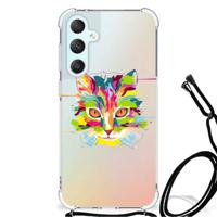 Samsung Galaxy S23 FE Stevig Bumper Hoesje Cat Color - thumbnail