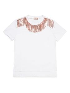 Nº21 Kids t-shirt à sequins - Blanc