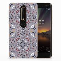 Nokia 6 (2018) TPU Siliconen Hoesje Flower Tiles
