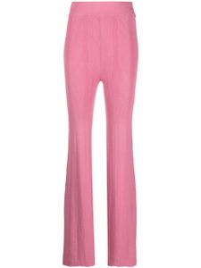 REMAIN pantalon en maille nervurée à coupe évasée - Rose