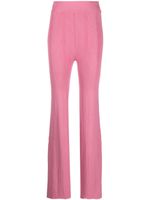 REMAIN pantalon en maille nervurée à coupe évasée - Rose