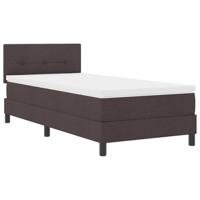 vidaXL Boxspringbed met matras en LED stof donkerbruin 90x200 cm