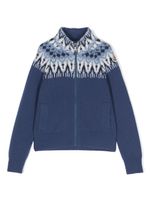 Moncler Enfant hoodie zippé à logo intarsia - Bleu