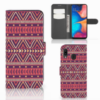 Samsung Galaxy A30 Telefoon Hoesje Aztec Paars