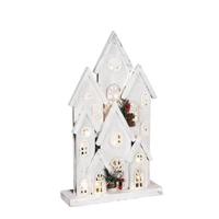 House of Seasons Huis Decoratief Object - 26x8x43 cm - Hout - Wit - thumbnail