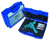 Heuer 118003 bankschroef compact 120 mm + koffer, 4 soorten magnetische beschermkaken (snelverstelling; tafelklem; bekbreedte 120 mm; gewicht: 8,2 kg)