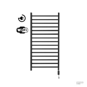 Radiator Sanicare Qubic Met Wifi 126,4 x 60 cm Mat Zwart Met Thermostaat Zwart Sanicare