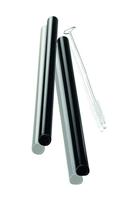 GEFU Future Glass Drinking Straws 18 cm Set of 4 Black Drinking Straws with Cleaning Brush