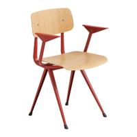 HAY Result Armstoel - Naturel Eiken / Tomato Red