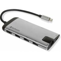 Verbatim 49142 interface hub USB 3.0 (3.1 Gen 1) Type-C 1000 Mbit/s Zwart, Zilver