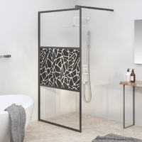 Inloopdouchewand met stenenmotief 100x195 cm ESG-glas zwart - thumbnail